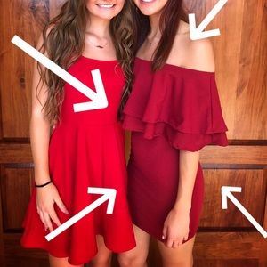 Ellie Clothing red off the shoulder dress